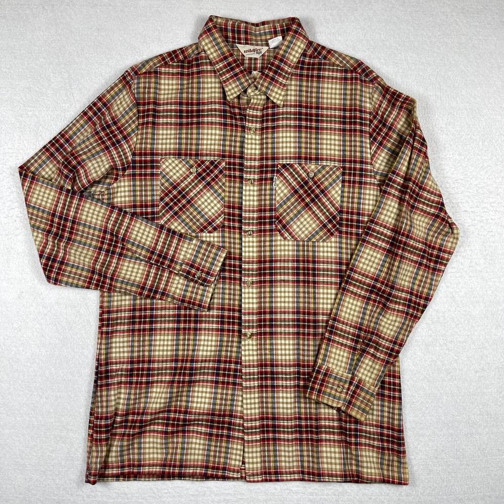 Levis Shirt Mens XL Plaid Flannel Vintage Wildfire Sportswear Outdoors Western